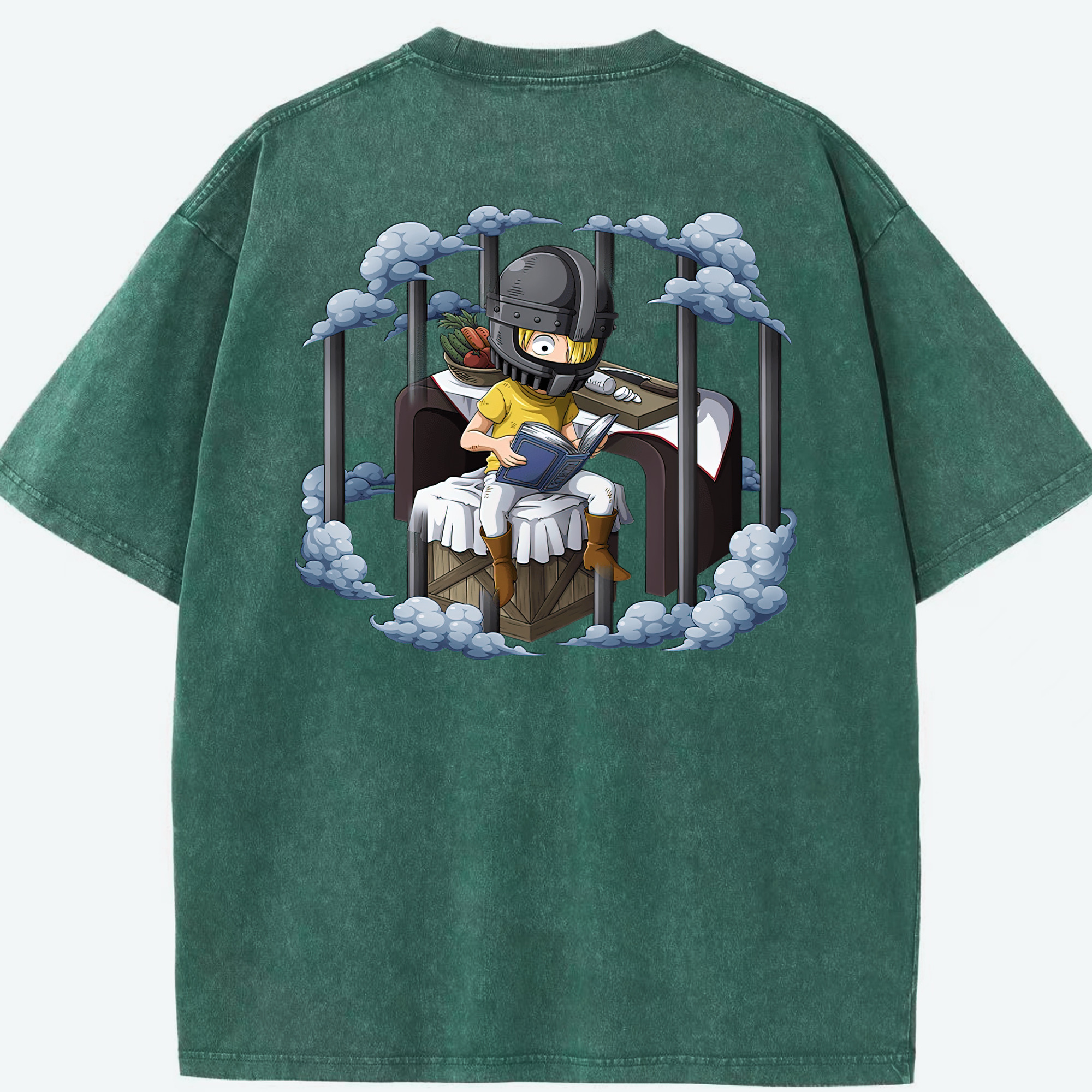 ワンピース サンジ ONE PIECE Sanji 綿100% ヴィンテージ風 半袖Tシャツ（背面プリント）